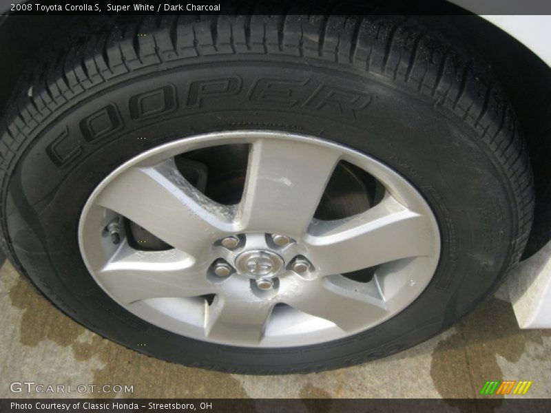 Super White / Dark Charcoal 2008 Toyota Corolla S