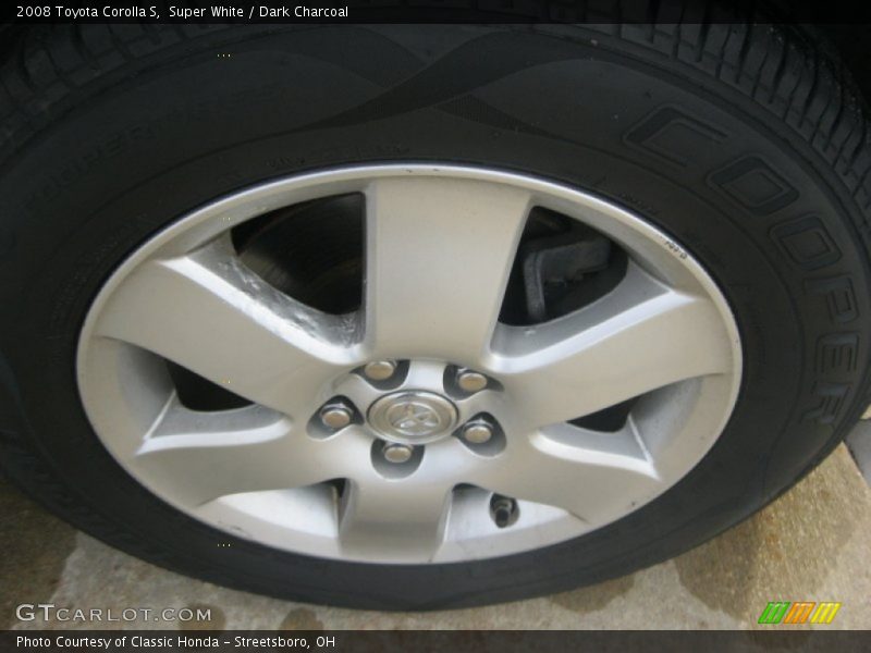 Super White / Dark Charcoal 2008 Toyota Corolla S