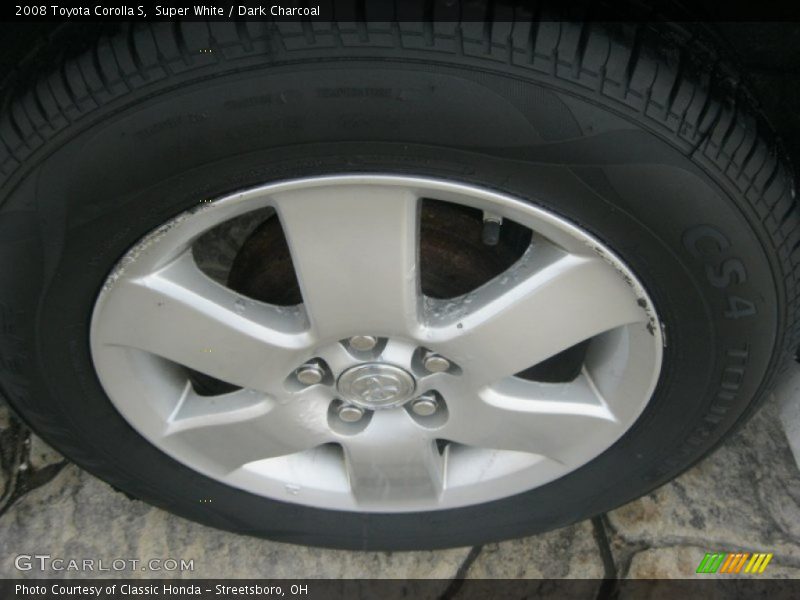 Super White / Dark Charcoal 2008 Toyota Corolla S