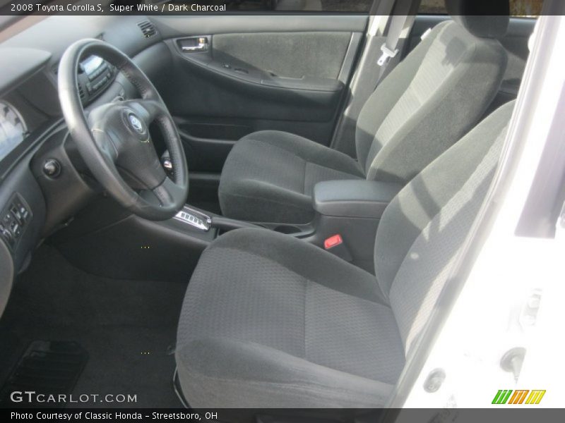 Super White / Dark Charcoal 2008 Toyota Corolla S