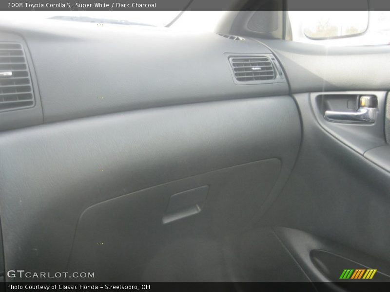 Super White / Dark Charcoal 2008 Toyota Corolla S