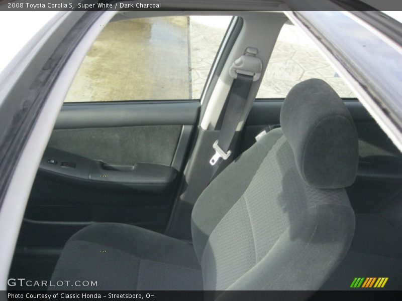 Super White / Dark Charcoal 2008 Toyota Corolla S