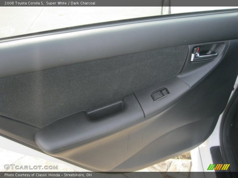 Super White / Dark Charcoal 2008 Toyota Corolla S