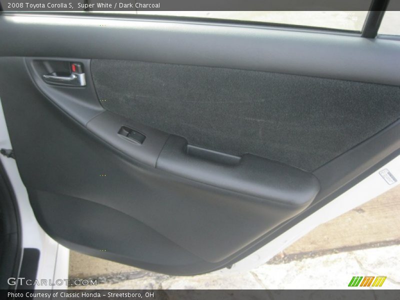 Super White / Dark Charcoal 2008 Toyota Corolla S
