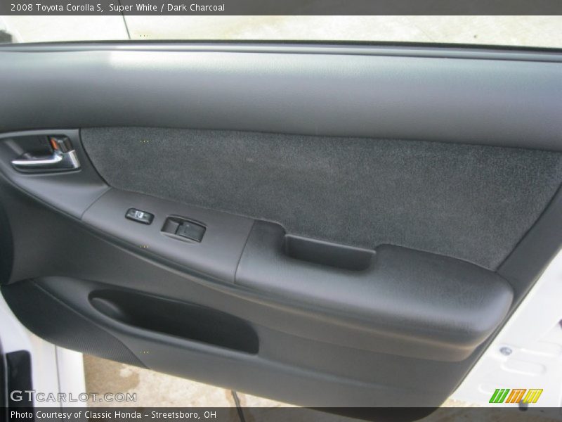 Super White / Dark Charcoal 2008 Toyota Corolla S