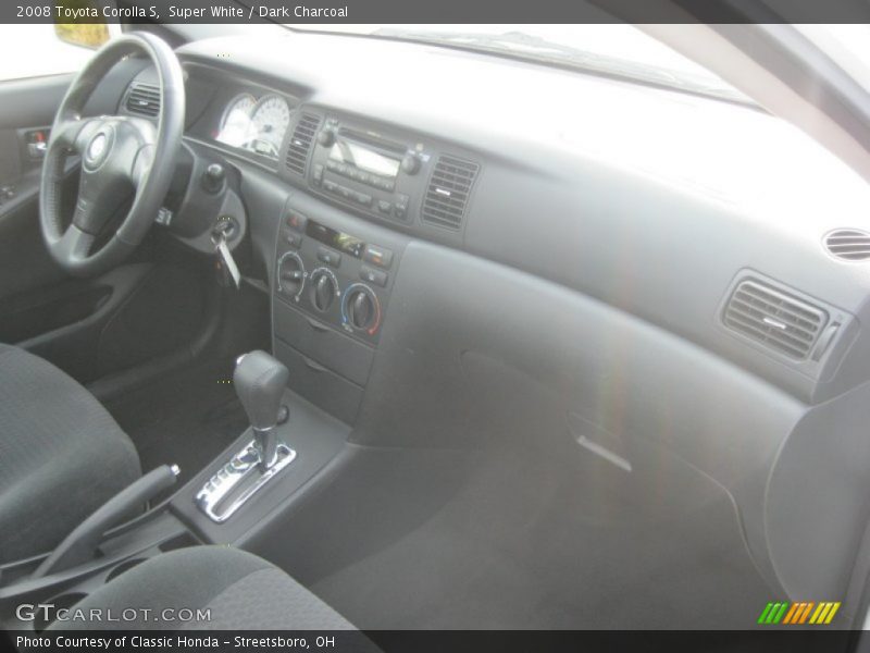 Super White / Dark Charcoal 2008 Toyota Corolla S