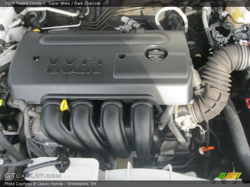 Super White / Dark Charcoal 2008 Toyota Corolla S