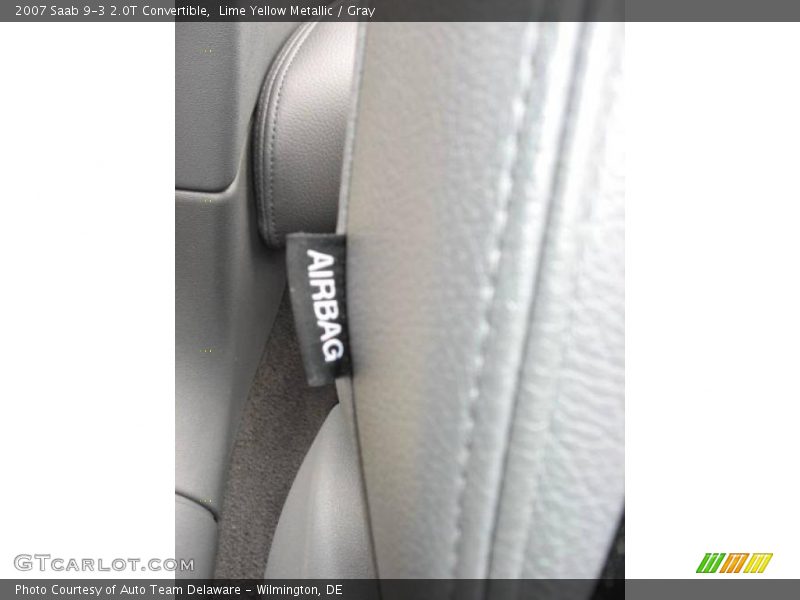 Lime Yellow Metallic / Gray 2007 Saab 9-3 2.0T Convertible