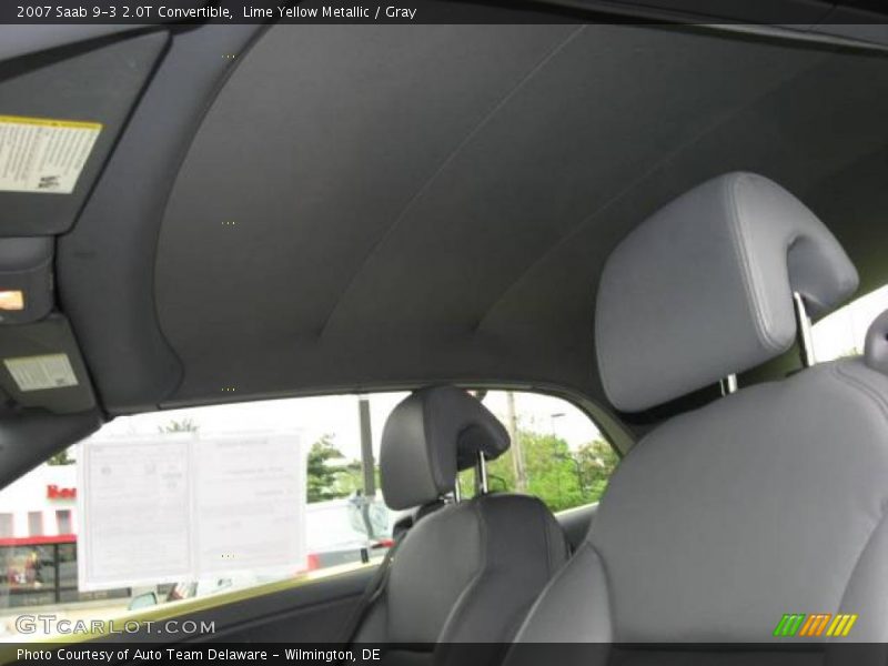 Lime Yellow Metallic / Gray 2007 Saab 9-3 2.0T Convertible