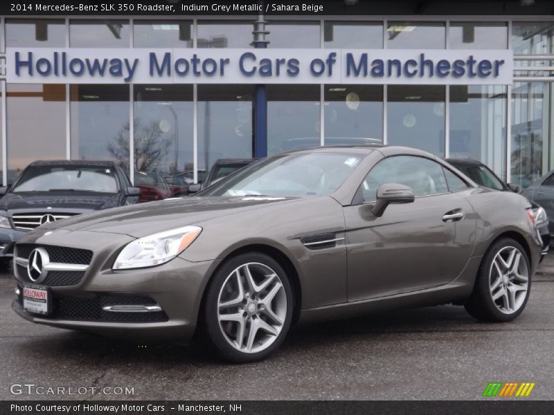 Indium Grey Metallic / Sahara Beige 2014 Mercedes-Benz SLK 350 Roadster