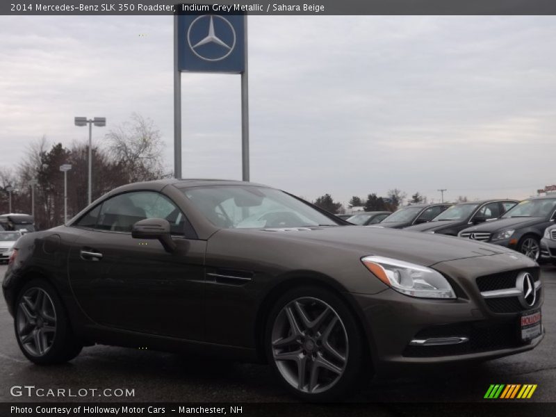 Indium Grey Metallic / Sahara Beige 2014 Mercedes-Benz SLK 350 Roadster