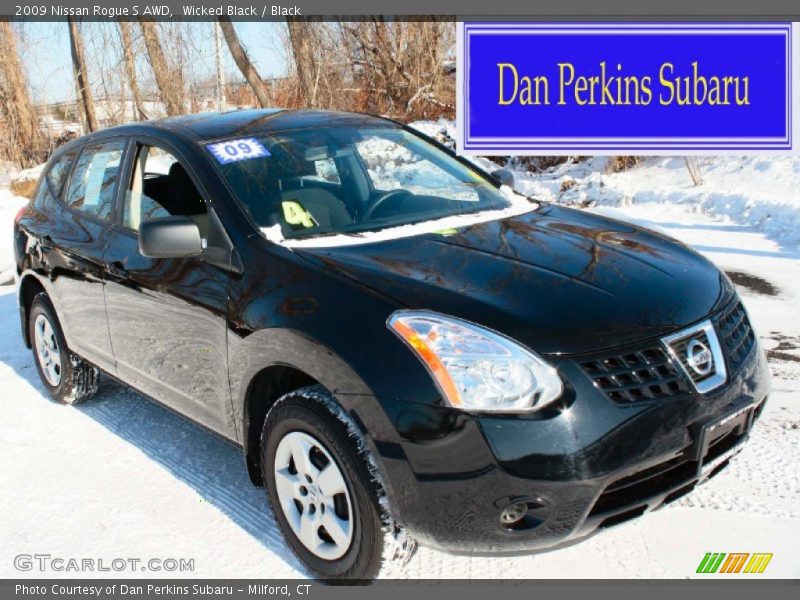 Wicked Black / Black 2009 Nissan Rogue S AWD