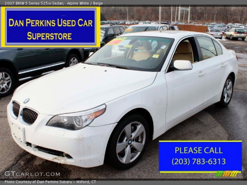 Alpine White / Beige 2007 BMW 5 Series 525xi Sedan