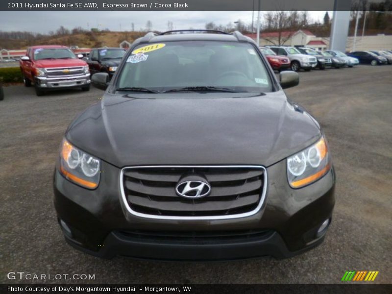 Espresso Brown / Cocoa Black 2011 Hyundai Santa Fe SE AWD