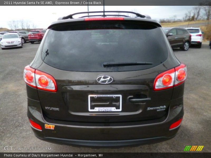 Espresso Brown / Cocoa Black 2011 Hyundai Santa Fe SE AWD