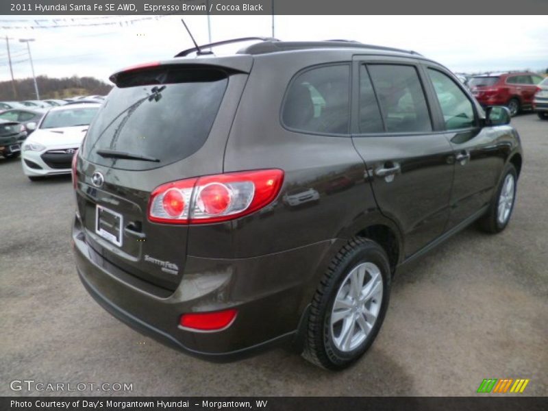 Espresso Brown / Cocoa Black 2011 Hyundai Santa Fe SE AWD