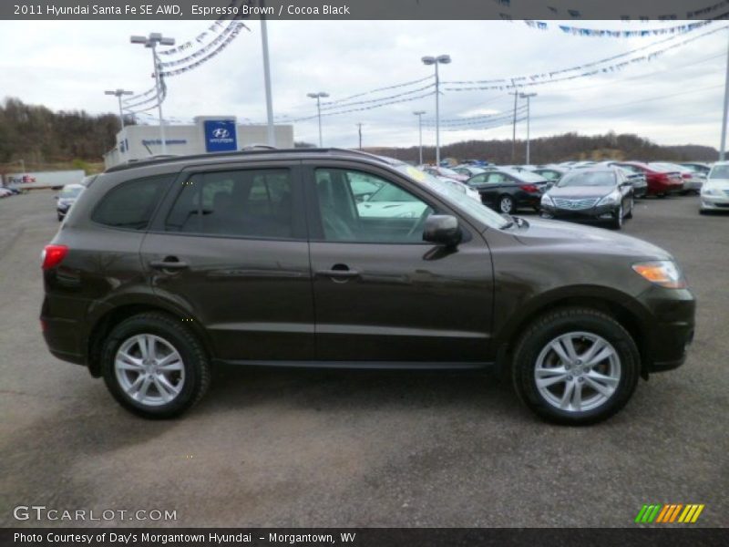 Espresso Brown / Cocoa Black 2011 Hyundai Santa Fe SE AWD