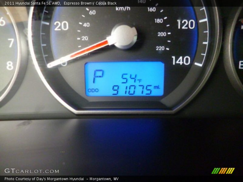 Espresso Brown / Cocoa Black 2011 Hyundai Santa Fe SE AWD