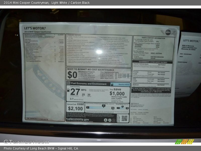 Light White / Carbon Black 2014 Mini Cooper Countryman