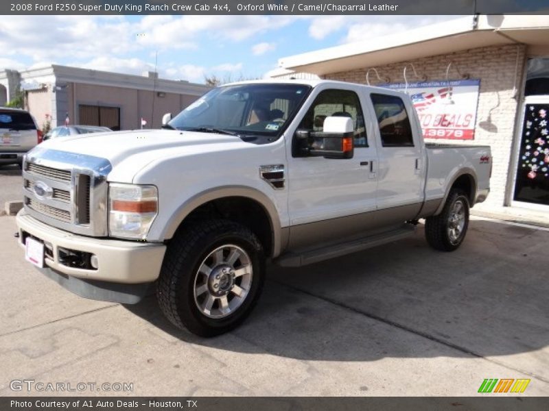 Oxford White / Camel/Chaparral Leather 2008 Ford F250 Super Duty King Ranch Crew Cab 4x4