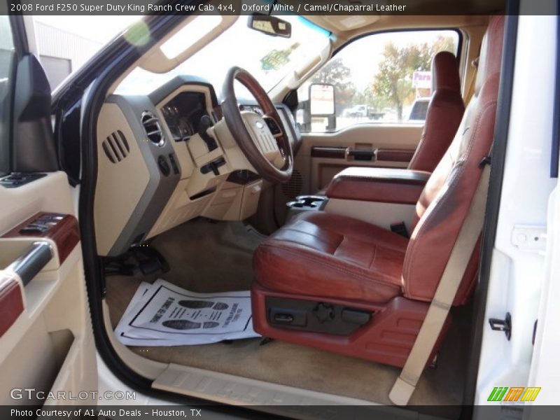 Oxford White / Camel/Chaparral Leather 2008 Ford F250 Super Duty King Ranch Crew Cab 4x4