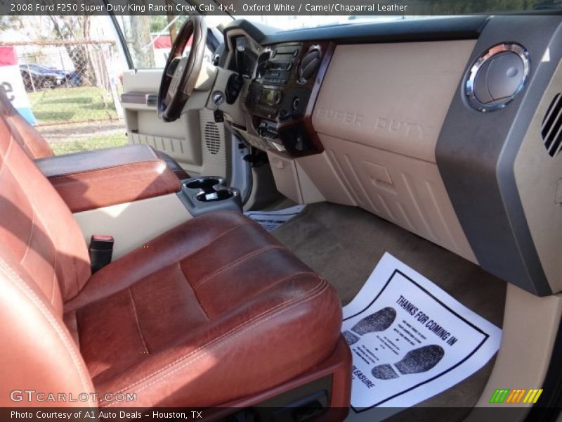Oxford White / Camel/Chaparral Leather 2008 Ford F250 Super Duty King Ranch Crew Cab 4x4