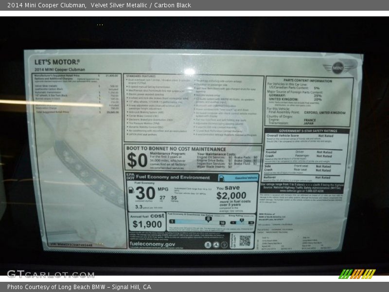 Velvet Silver Metallic / Carbon Black 2014 Mini Cooper Clubman