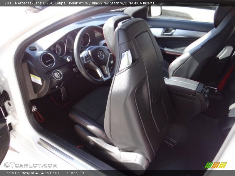 Polar White / Black/Red Stitch w/DINAMICA Inserts 2013 Mercedes-Benz C 250 Coupe