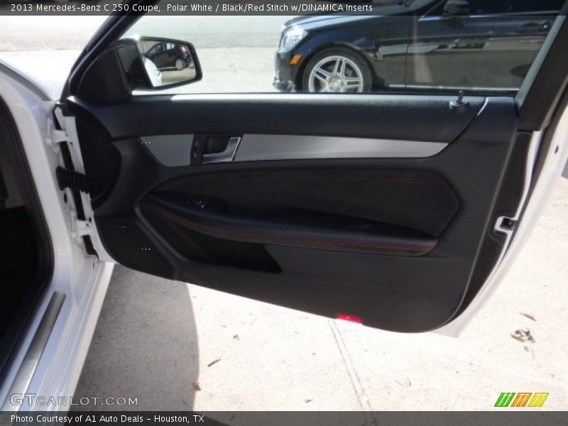Polar White / Black/Red Stitch w/DINAMICA Inserts 2013 Mercedes-Benz C 250 Coupe