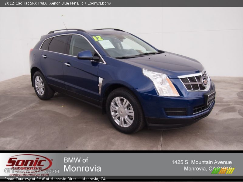 Xenon Blue Metallic / Ebony/Ebony 2012 Cadillac SRX FWD
