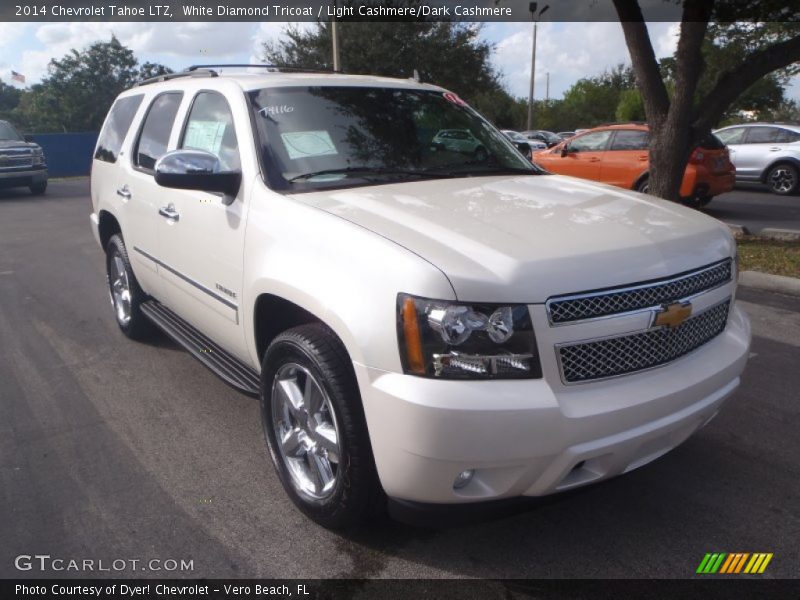 White Diamond Tricoat / Light Cashmere/Dark Cashmere 2014 Chevrolet Tahoe LTZ
