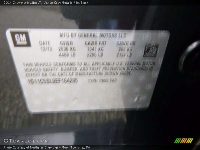 Ashen Gray Metallic / Jet Black 2014 Chevrolet Malibu LT