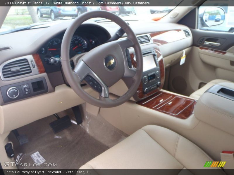 White Diamond Tricoat / Light Cashmere/Dark Cashmere 2014 Chevrolet Tahoe LTZ