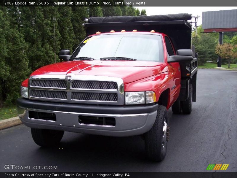 Flame Red / Agate 2002 Dodge Ram 3500 ST Regular Cab Chassis Dump Truck