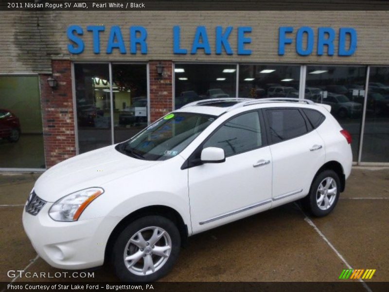 Pearl White / Black 2011 Nissan Rogue SV AWD