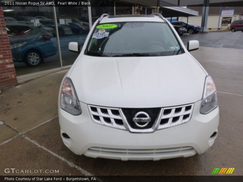 Pearl White / Black 2011 Nissan Rogue SV AWD