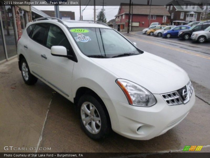 Pearl White / Black 2011 Nissan Rogue SV AWD