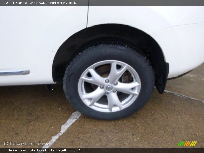 Pearl White / Black 2011 Nissan Rogue SV AWD