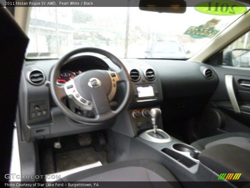 Pearl White / Black 2011 Nissan Rogue SV AWD