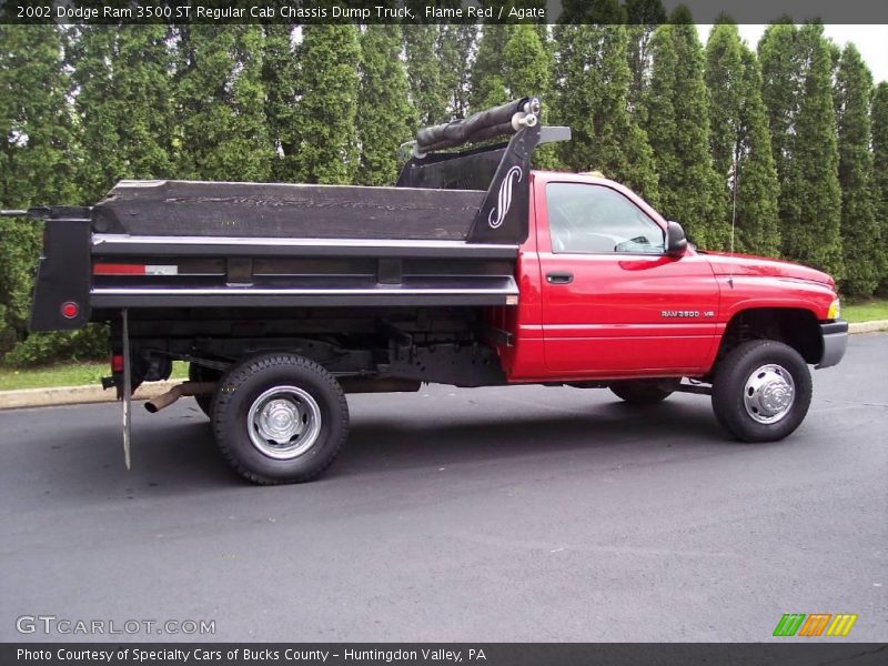 Flame Red / Agate 2002 Dodge Ram 3500 ST Regular Cab Chassis Dump Truck