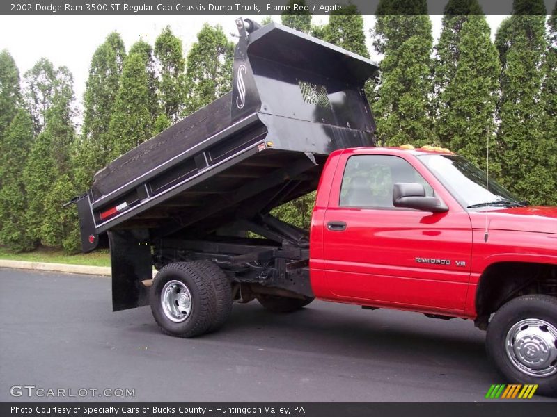 Flame Red / Agate 2002 Dodge Ram 3500 ST Regular Cab Chassis Dump Truck