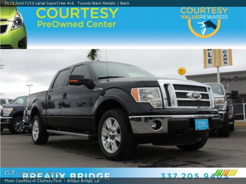 Tuxedo Black Metallic / Black 2012 Ford F150 Lariat SuperCrew 4x4