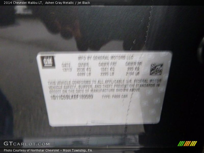Ashen Gray Metallic / Jet Black 2014 Chevrolet Malibu LT