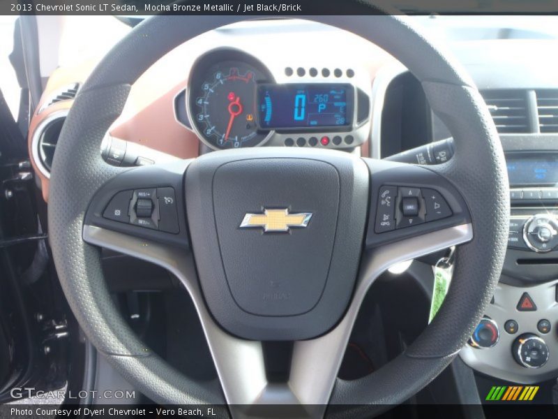 Mocha Bronze Metallic / Jet Black/Brick 2013 Chevrolet Sonic LT Sedan
