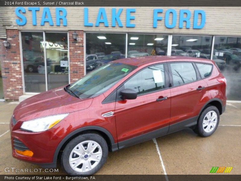 Sunset / Charcoal Black 2014 Ford Escape S