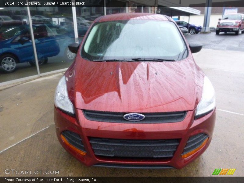 Sunset / Charcoal Black 2014 Ford Escape S