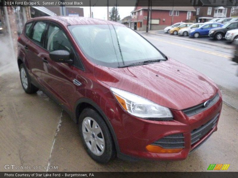 Sunset / Charcoal Black 2014 Ford Escape S