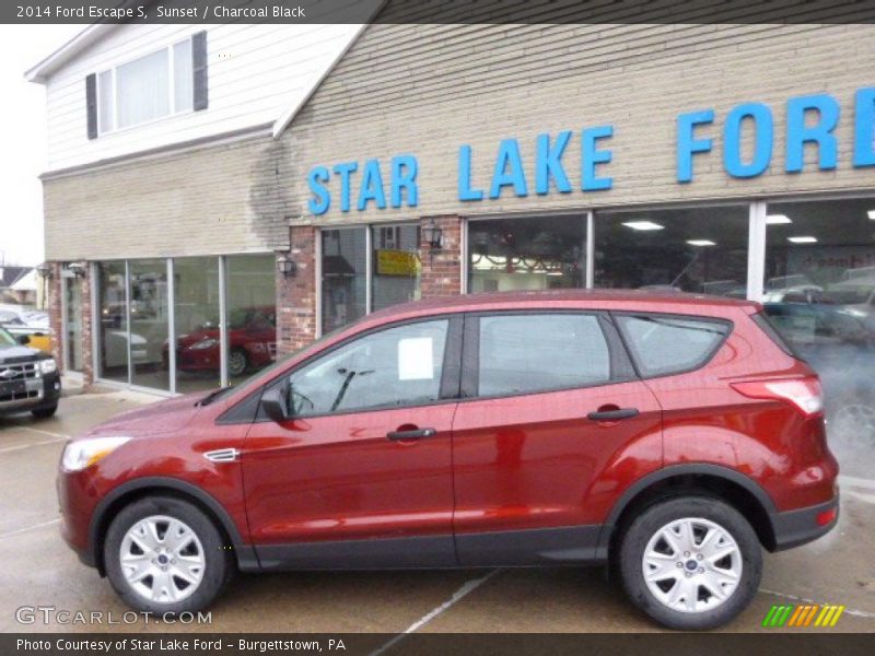 Sunset / Charcoal Black 2014 Ford Escape S