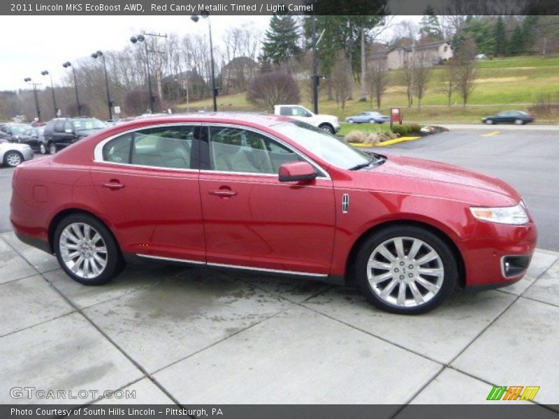 Red Candy Metallic Tinted / Light Camel 2011 Lincoln MKS EcoBoost AWD