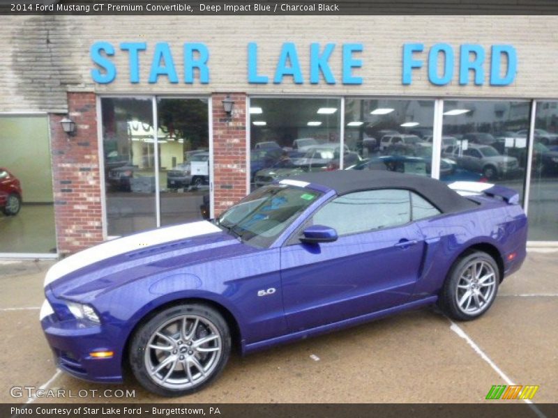 Deep Impact Blue / Charcoal Black 2014 Ford Mustang GT Premium Convertible